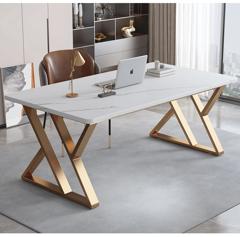 Modern rock board computer desk minimalist design elegant interior gaming desk Mid century luxury mesa para computador furniture