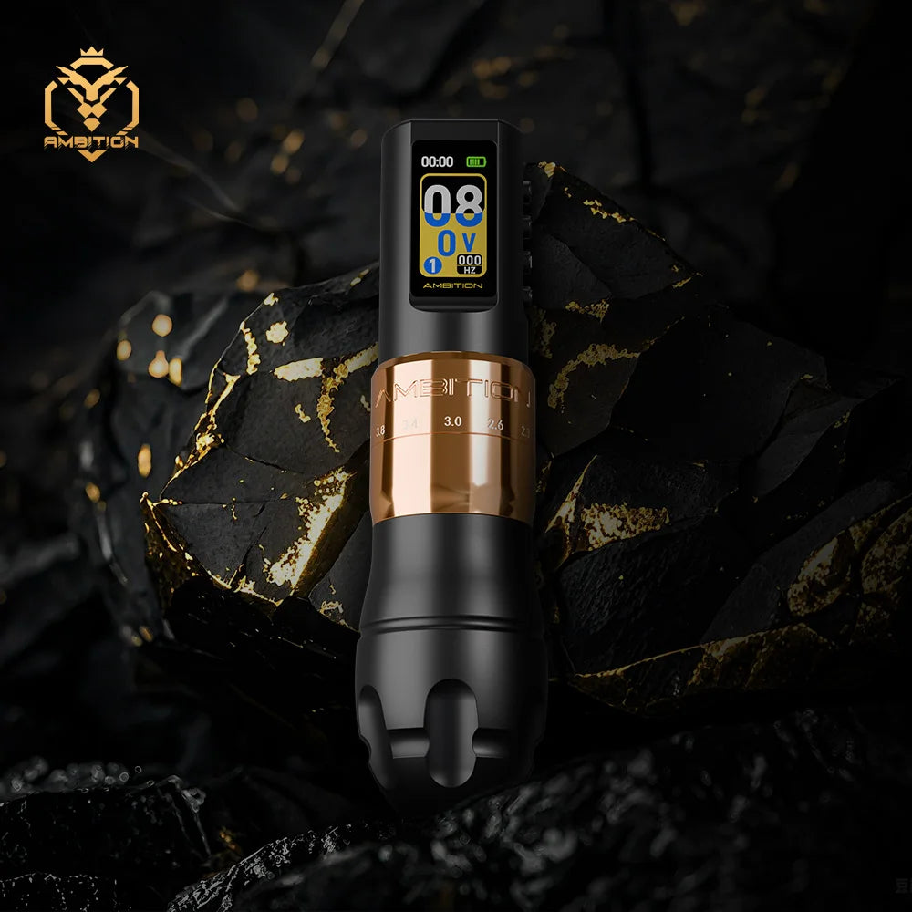Ambition C3 Coreless Motor Body Makeup Professional Wireless Tattoo Machine Pen 7 Adjustable Stroke 2.0-4.2mm For Tattoo Artists