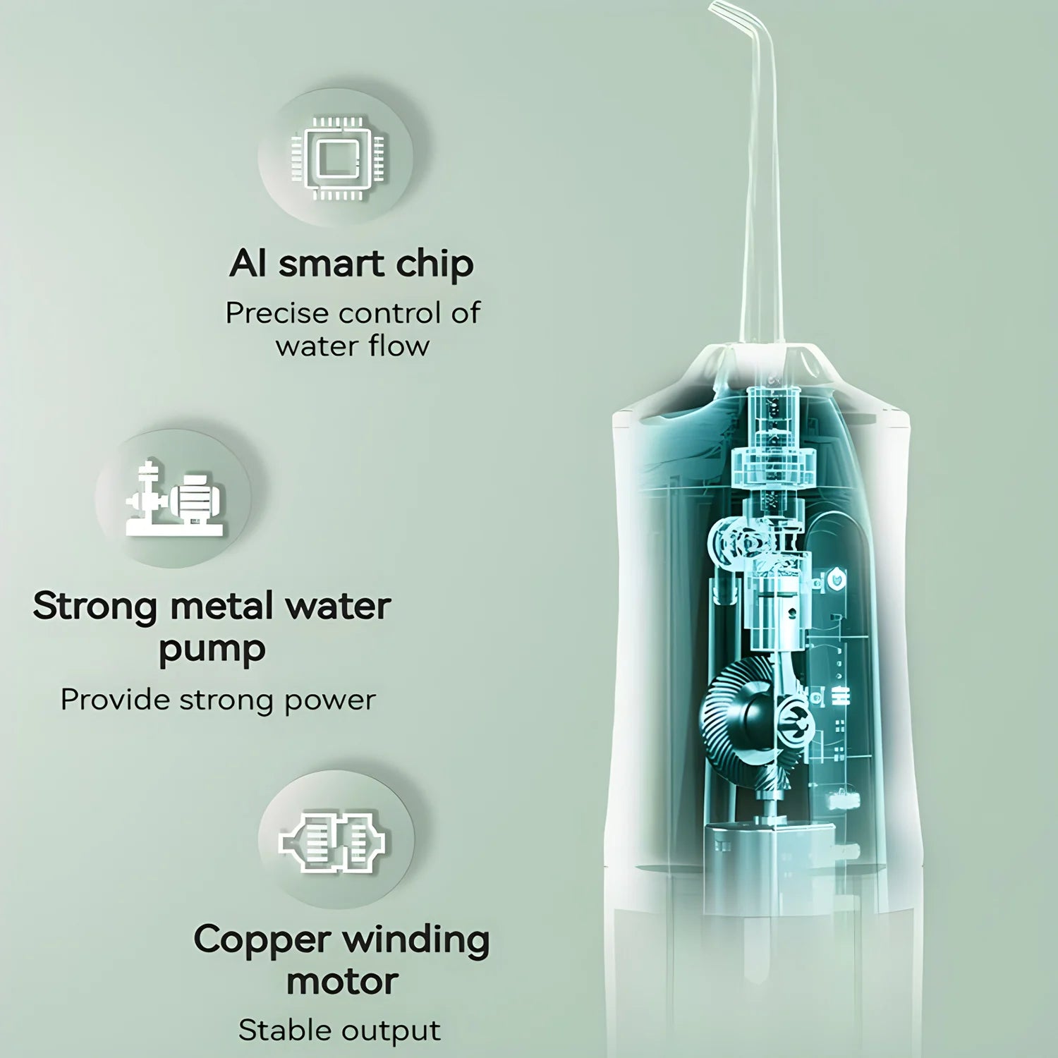 Smart Electric Dental Water Flosser Oral Irrigator Portable Dental Bed Sprinkler Jet Toothpick Mouth Washing Machine