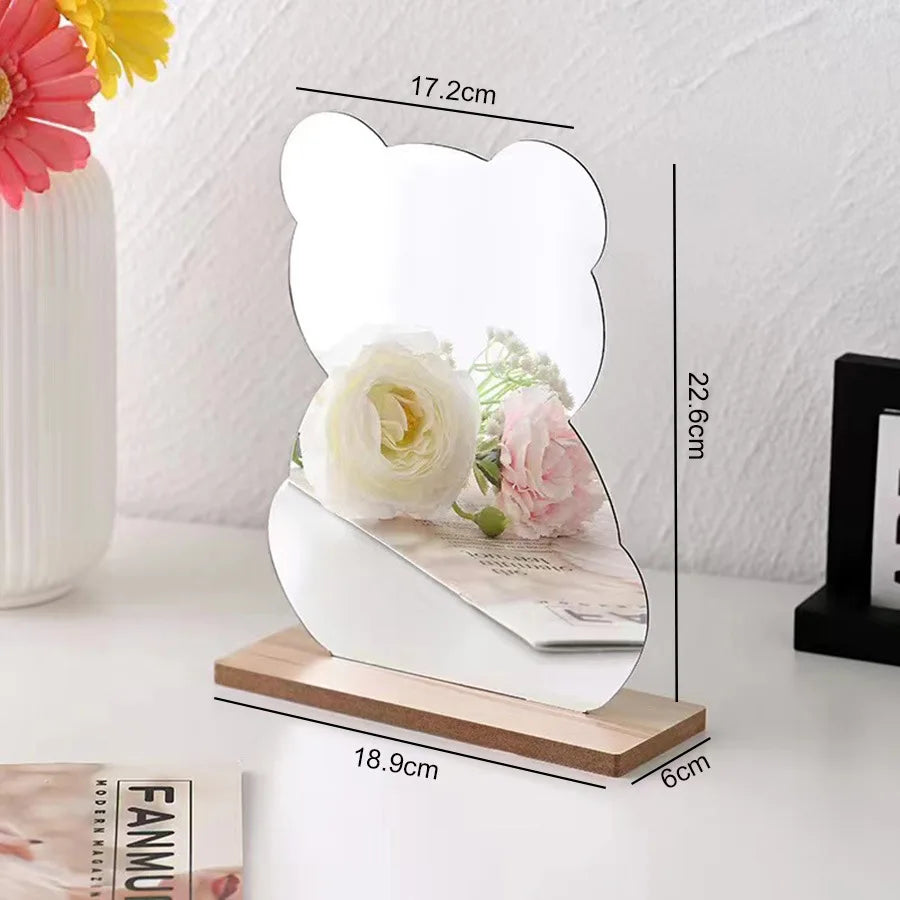 New Acrylic Irregular Mirror for Home Decoration DIY Office Makeup Desktop Ornament Decoration Standing Mirror ﻿
