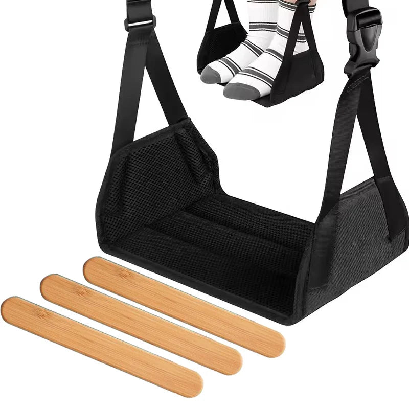 Newest Foot Hammock Foot Rest With Adjustable Strap Foe Airplane,Portable Desk Foot Hammock For Plane Travel Office Working