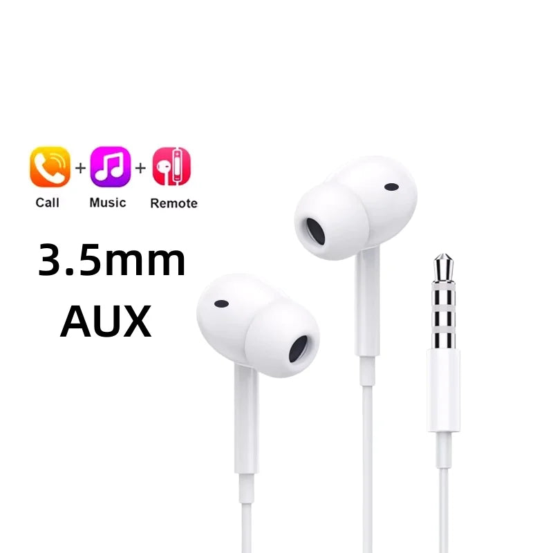 Original Headphones For Xiaomi 15 14 13 12 11 10 Pro Redmi Note K50 Samsung Huawei TypeC Wired Earphone 3.5mm AUX In-Ear Earbuds