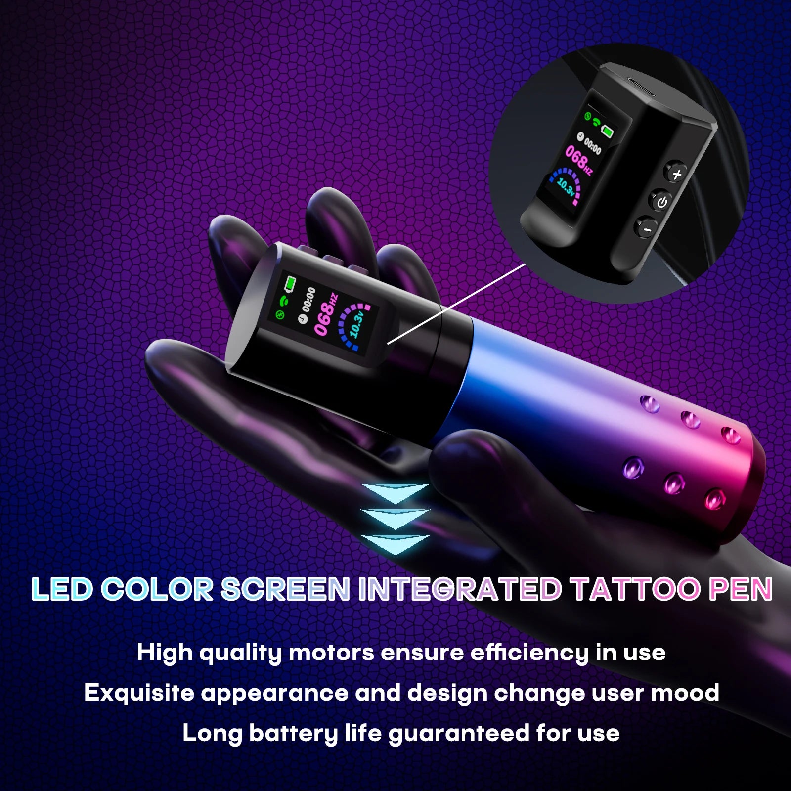 Tattoo Kit POSEIDON Gradient Color Tattoo Gun Kit For Permanent Makeup Tattoo Machine Kit Wireless Tattoo Power Supply Tattoo Ki