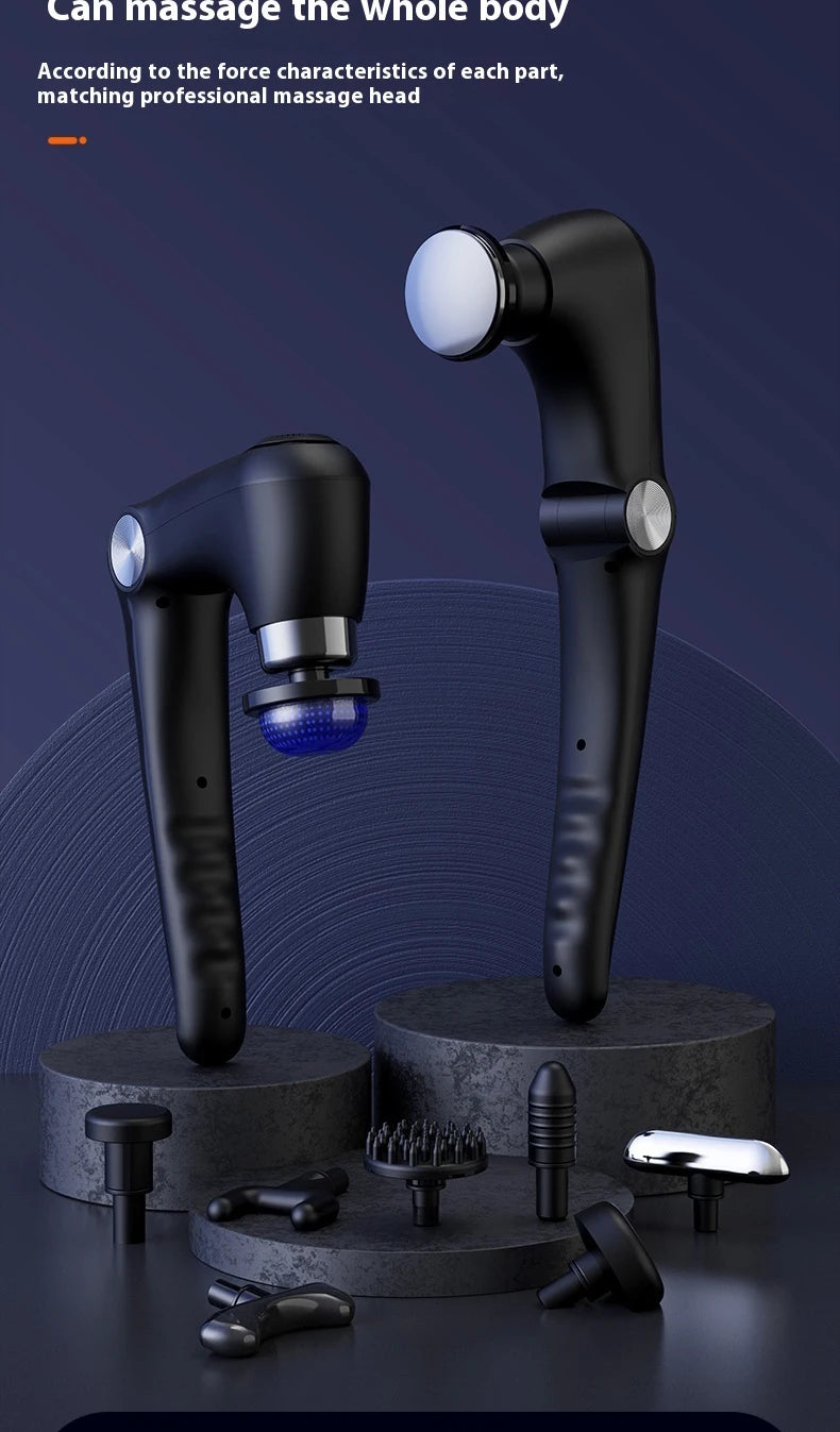 Fascia Massage Gun Shoulder Massager Electric Muscle Massage Machine High Frequency Back Waist Body Massage with Extended Handle