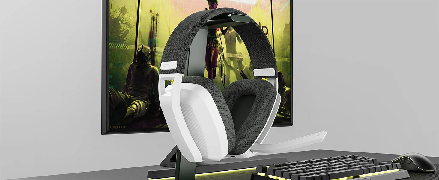 BINNUNE BW06 2.4GHz Wireless Gaming Headset with Mic for PS5 PS4 PC Mac Playstation Bluetooth Gaming headphone with Microphone