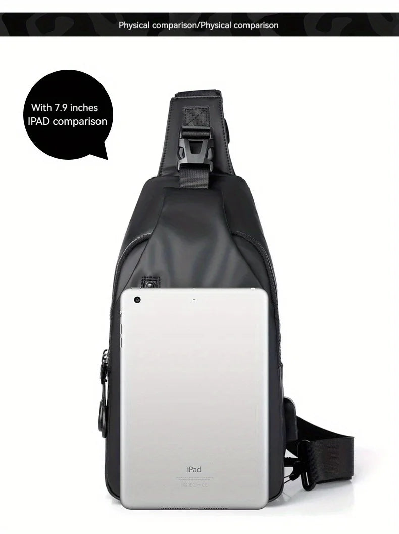 Crossbody Bag Fashionable Large Capacity Waterproof Lightweight Leisure Soft Comfortable Men Single Shoulder Bags