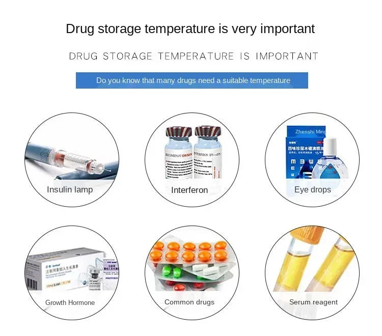 Fridge Cooler Refrigerator Warmer Cooler Drink Freezer Cooler Bag for Insulin Vaccine Cold Diabetes Outdoor Travel Drug