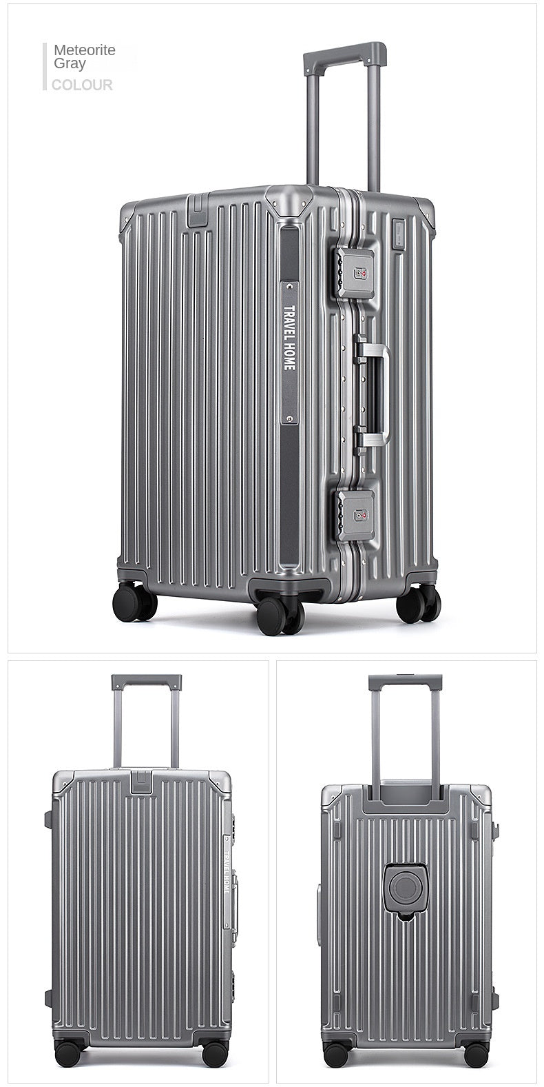 COLENARA High Quality Suitcase Aluminum Frame Large Capacity Trolley Case Cart Travel Bag 24"26"28"30 Inch Rolling Luggage