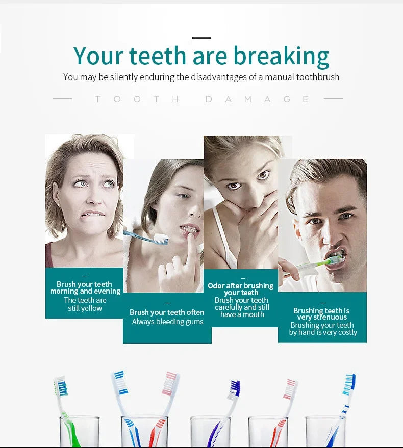 Six-Speed Automatic Electric Toothbrush Adult & Children's Universal Soft Bristle Charging Smart Toothbrush for All Ages