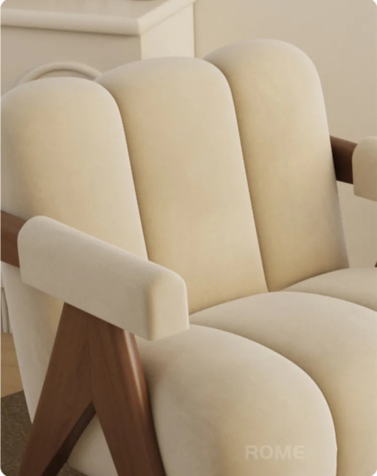 Home Balcony Nordic Wood Living Room Chairs Modern Living Room Sofas Single Leisure Back Armchair Fabric Sofa Chair Furniture