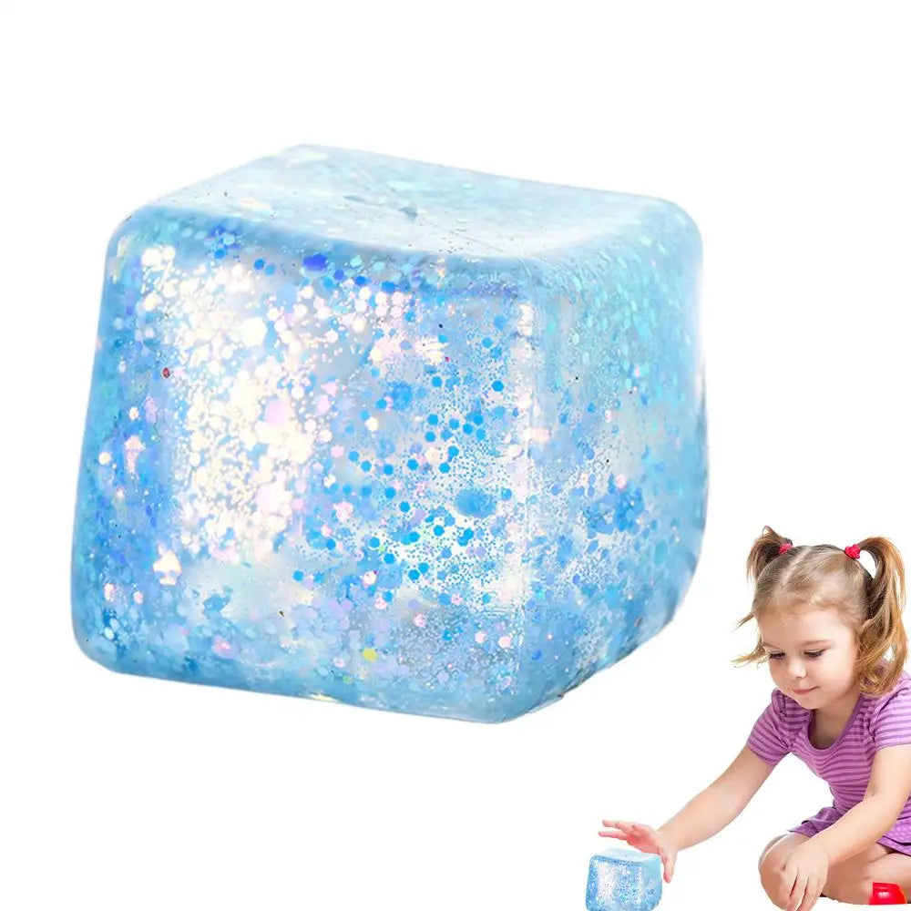 Maltose Cube Stress Squeeze Toy D ecompression Small Ice Cubes Anti Stress Slow Rebound Polar Light Colorful Squeeze TPR Block