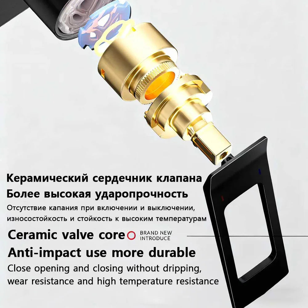 High Quality Solid Brass Bathroom Bathtub Shower Faucet Set Wall Mounted Rainfall Mixer Water Tap Black Split Shower System Kits