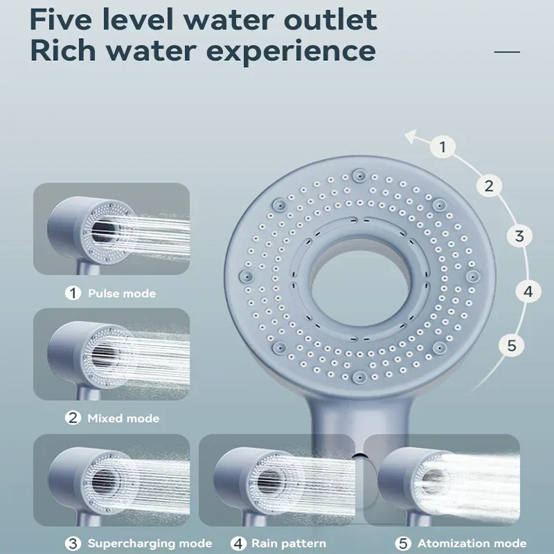 Xiaomi 5-Modes Shower Heads High Pressure Mijia ShowerHead Set Portable Rainfall Faucet Tap Bathroom Bath Home Bathroom Upgrade
