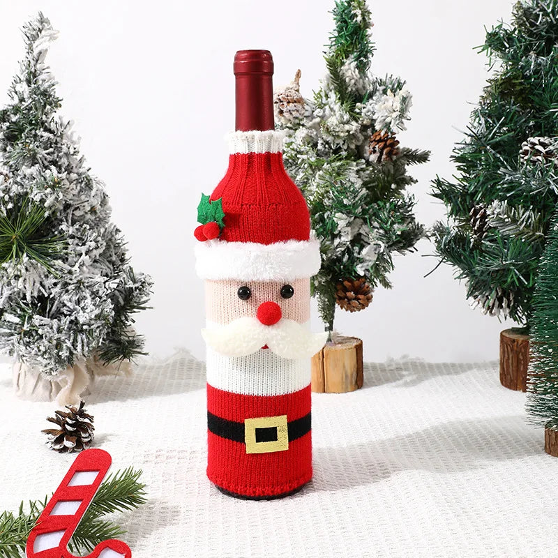 New Christmas wine bottle set champagne red wine creative wine set hotel dining table restaurant holiday decoration supplies