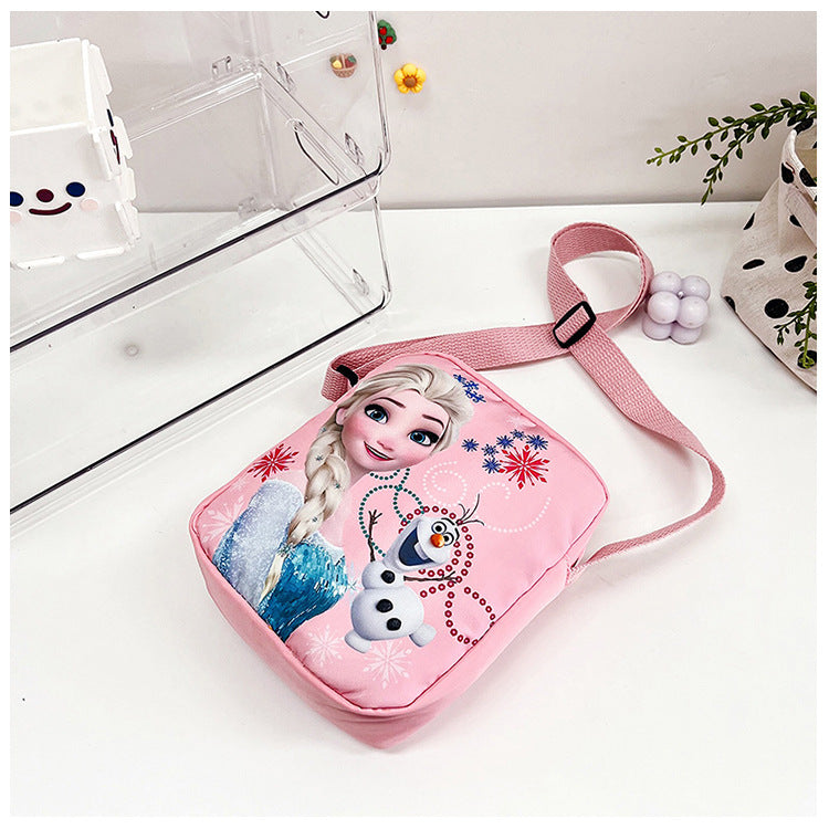 Disney New Cartoon Frozen Children's Bag Baby Girl Cute Princess Crossbody Bag Elsa Gift Shoulder Mobile Phone Bag