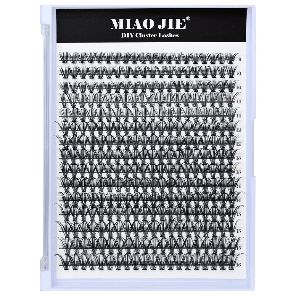 320PCS DIY Mix Clusters Kit 30D/40D Individual False Eyeashes Wispy Fluffy with Applicator Tools  Self-Grafting At Home