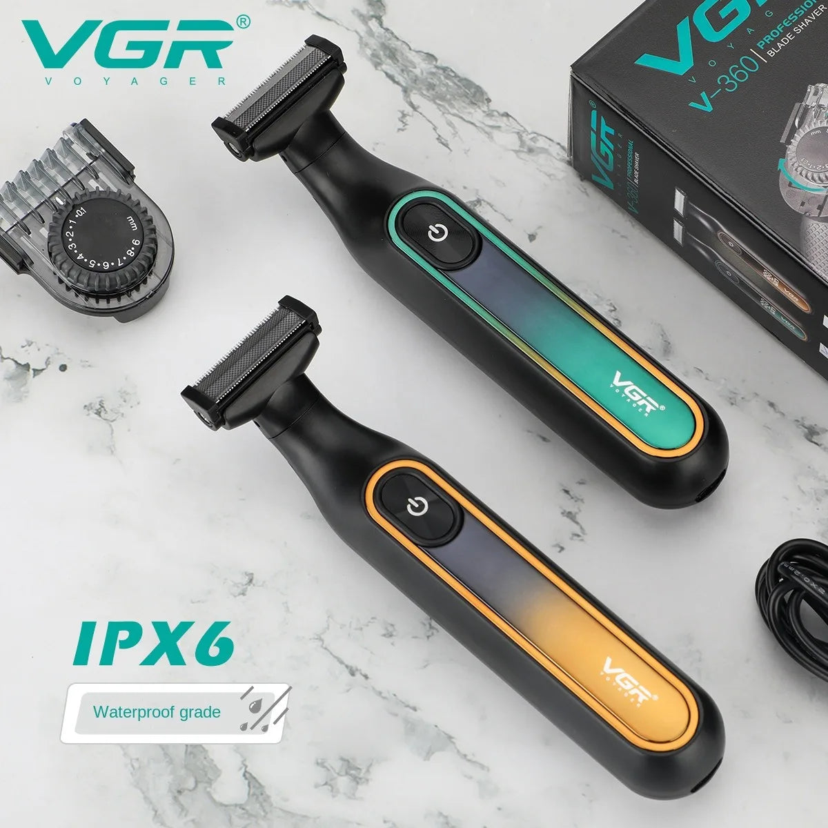 VGR Shaver Professional Shaving Machine Waterproof Beard Shaver Electric Razor LED Hair Trimmer Portable Shaver for Men V-360