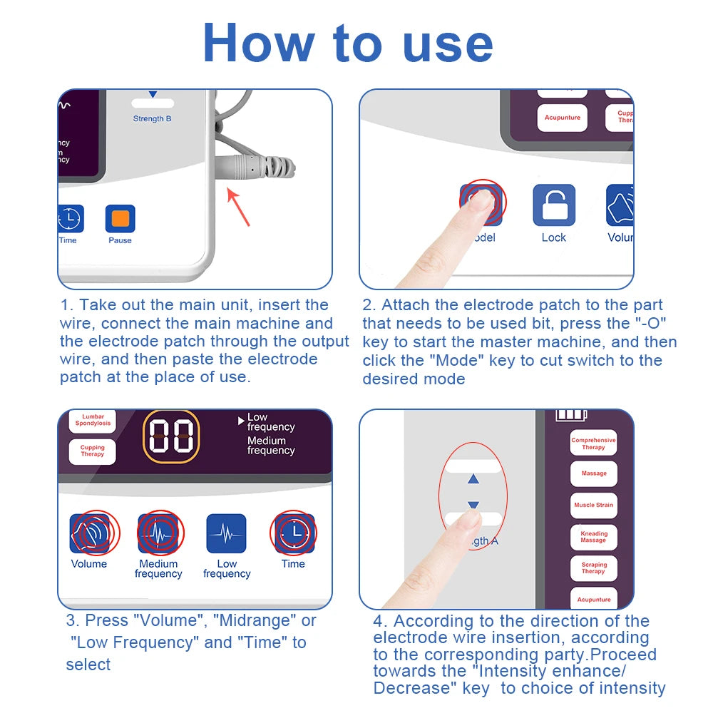 EMS Electric Muscle Stimulator Tens Unit Electrostimulator Pulse Physiotherapy Massager Rechargeable Health Care Relax Device