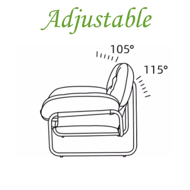 Leather Single Living Room Armchair Adjustable Recliner Chairs Comfortable Backrest Chair Light Luxury Living Room Furniture