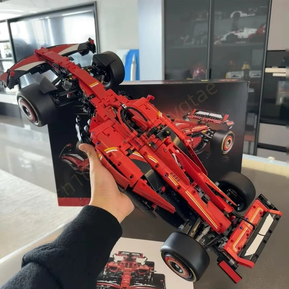 Super red sports car formula racing track car puzzle assembly group boys and girls birthday gift toys