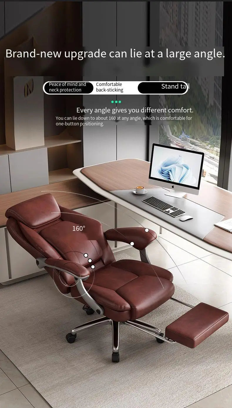 Foot Rest Ergonomic Office Chair Comfortable Designer Relax Luxury Swivel Office Chair Pliable Wheel Sillas Escritorio Furniture