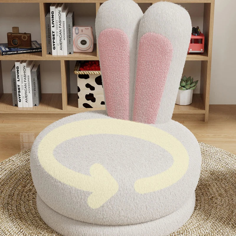 Children's Sofa Lazy Sofa Cute Chair for Living Room Rotating Cartoon Rabbit Ears Chair Leisure Reading Chair Chair with Back