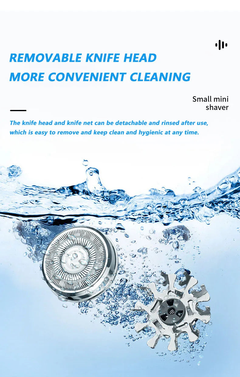 Mini Electric Shaver for Men Portable Beard Knife TYPE-C Charging Shavers Face Body Razor with Digital Power Display