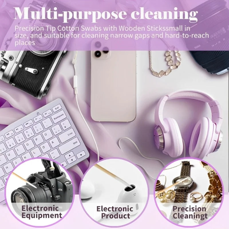 100/300/500Pcs Disposable Wood Cotton Swab Double Head Lipstick Ear Swabs Eyelash Cleaning Cotton Buds Manicure Beauty Supplies