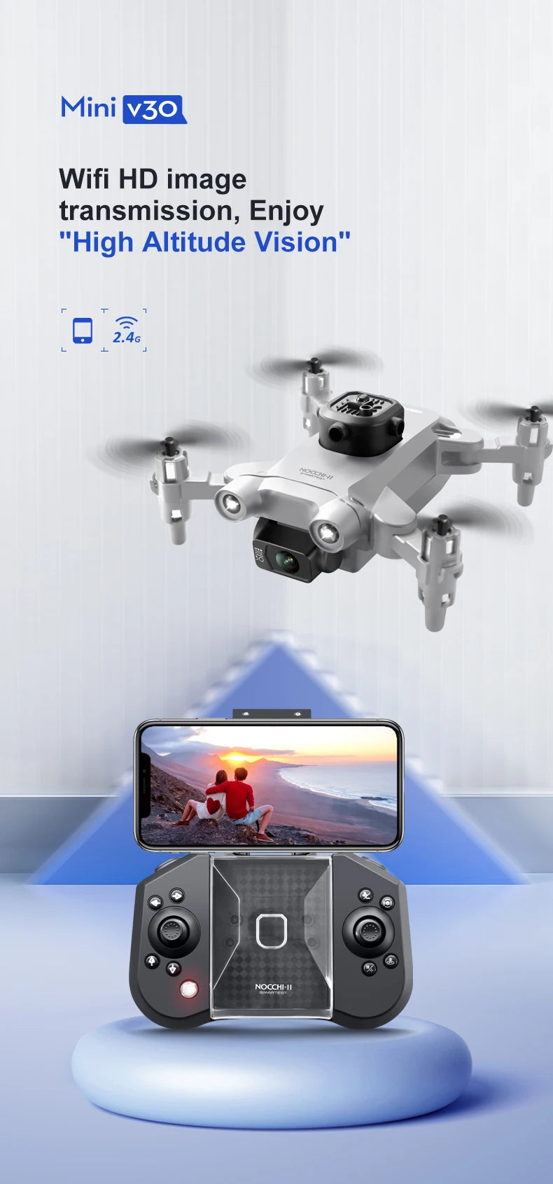 4DRC New V30 Mini Drone with Camera HD 4K 1080P FPV RC Drones Profesional Five-sided Obstacle Avoidance Helicopter Dron Toy Gift
