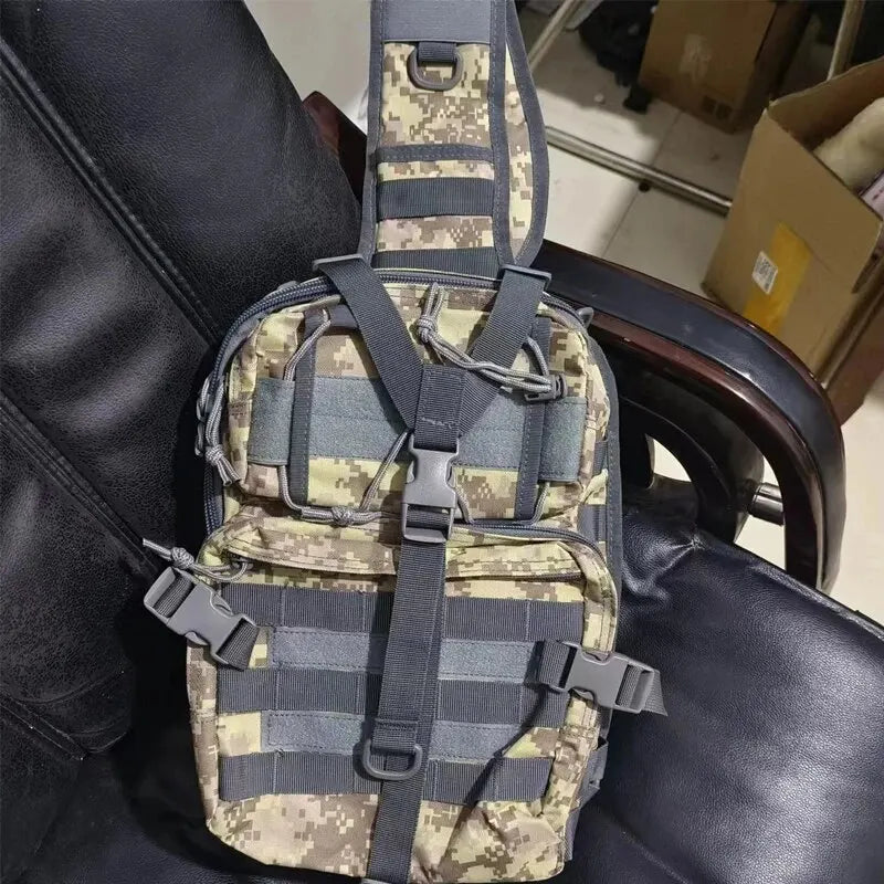 Rilibegan Chest Bag Waterproof Oxford Single Shoulder Bags Tactical Chest Bags Big Capacity Crossbody Bags Camouflage Chest Bag