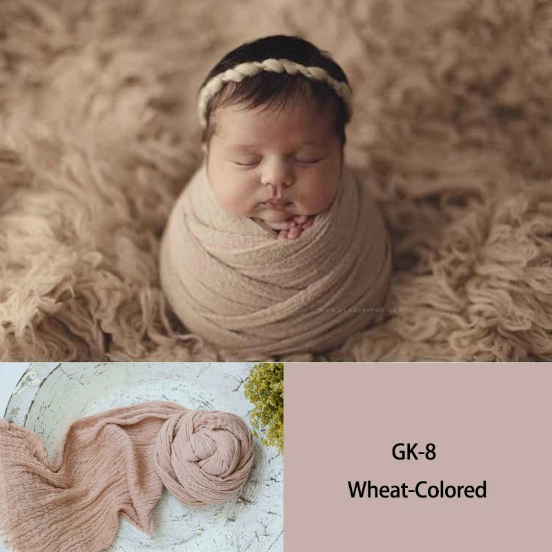 Seersucker Wrap Newborn Photography Props Soft Cotton Gauze Baby Swaddle Blanket Infant Studio Photo Basket Backdrop Accessories