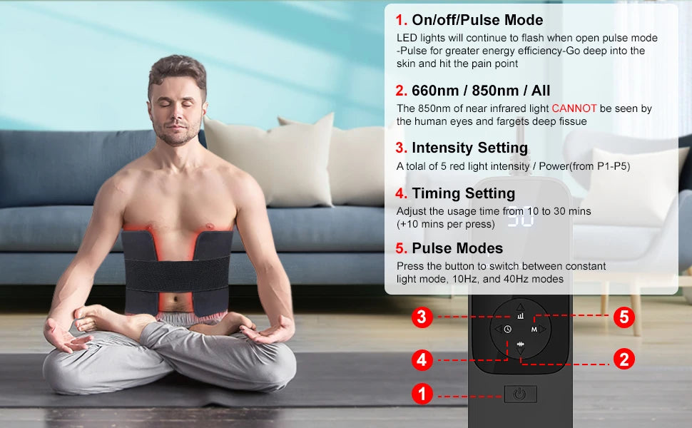 Updated Red Light Therapy Heating Pad for Body Infrared Light Device Cushion Mat Waist Back Shoulder Muscle Pain Relief Relax