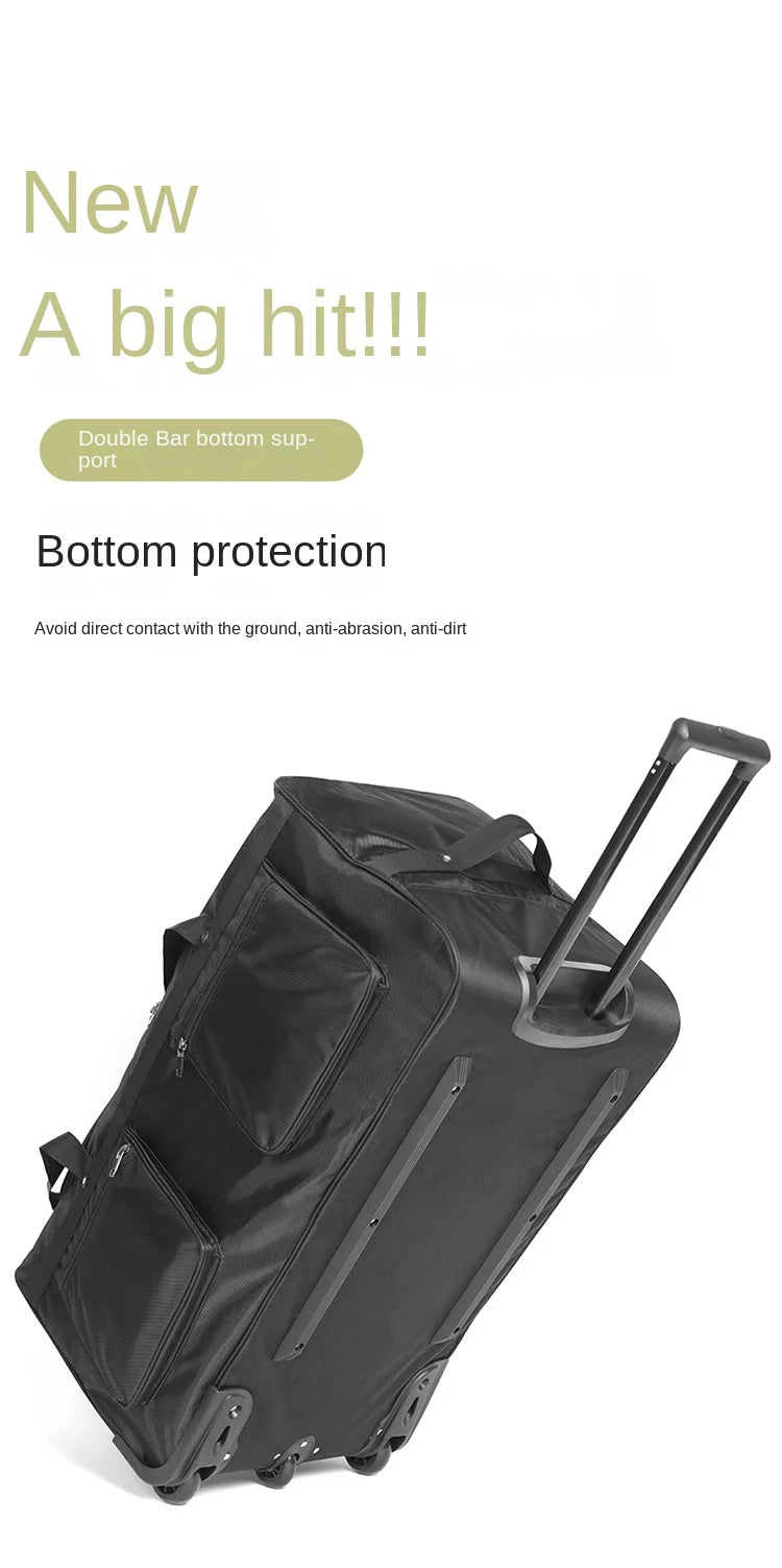 Large Capacity 150L Rolling Luggage Trolley Bags with Wheels Waterproof Oxford Duffel Bag Wheeled Bag Travel Suitcase Luggage