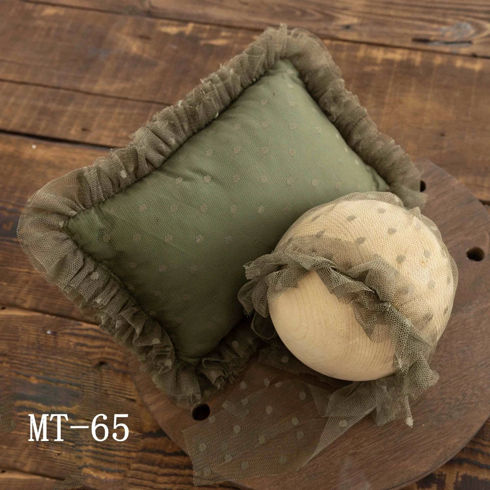 Newborn Photography Props Lace Hat+Pillow 2pcs/Set Baby Posing Props Up Pillows Studio 0-1 Month Infant Photoshoot Accessories