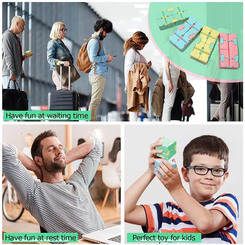 Magic Puzzle Cube Anti Stress Relief Toys for Adults Infinite Flip Funny Cube Sensory Toys for Children Special Needs Xmas Gifts