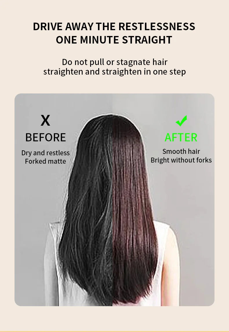 Household Wireless Portable Digital Negative Ion Straight Hair Comb TYPE-C Charging Roll Dual Purpose Straight Comb