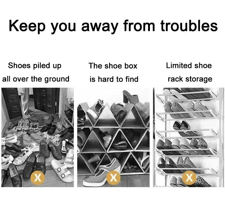 Shoe Cabinet Floor-standing Plastic Multi-Layer Stack Able Removable Home Narrow DIY Shoes Rack for Corner Gap Space Saving