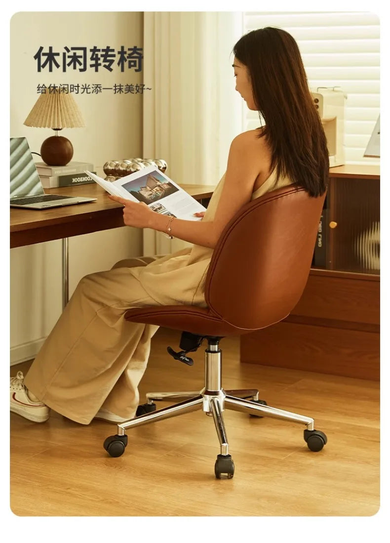 Nordic Light Luxury Office Chair, Home Lift Computer Chair, Simple Ergonomic Chair, Bedroom Backrest Leisure Chair