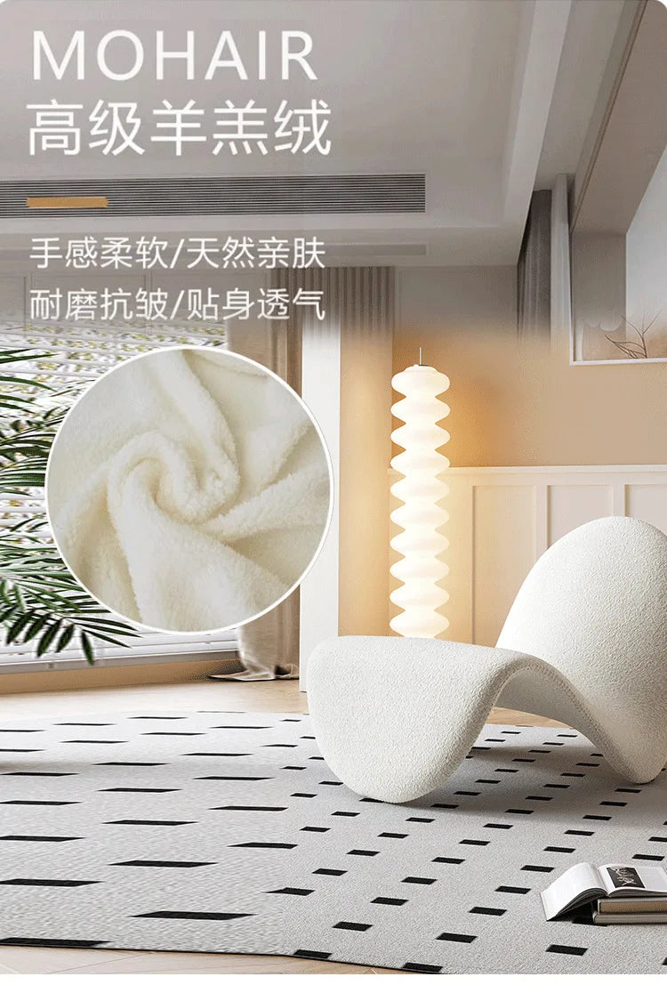 Velvet Italian Minimalist Lazy Sofa Chair Living Room Furniture Modern Minimalist Single Leisure Chair Nordic Lamb Lounge Chair
