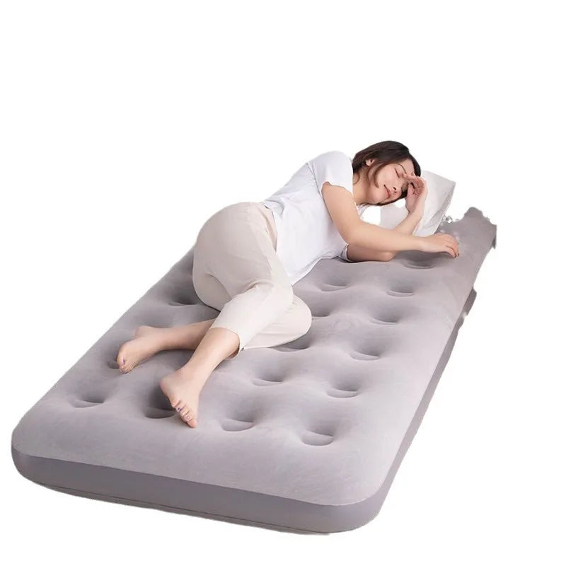Inflatable Household Single Folding Bed Air Cushion Bed Double, Thickened Portable Air Bed Outdoor Inflatable Sofa