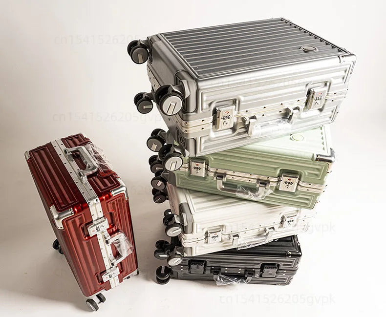 20/24 Inch Large Capacity PC Rolling Luggage Case TSA Combination Lock Business Metal Frame Travel Suitcase on Wheels Travel Bag