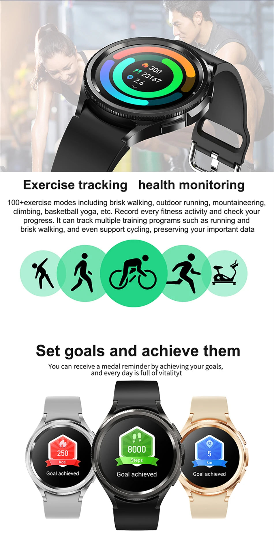 New Bluetooth Call Fashion Smart Watch 6 Classic Men's Outdoor Sports Fitness Full Screen Touch Health Monitoring Smartwatches