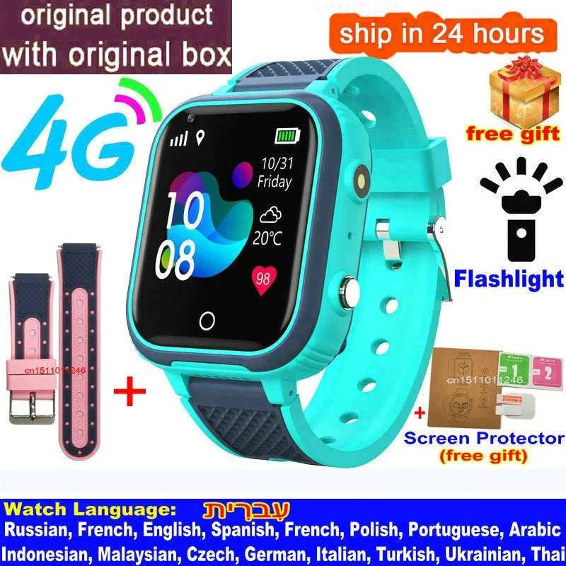 LT21 4G Smart Watch Kids GPS WIFI Video Call SOS IP67 Waterproof Child Smartwatch Camera Monitor Tracker Location Phone Watch