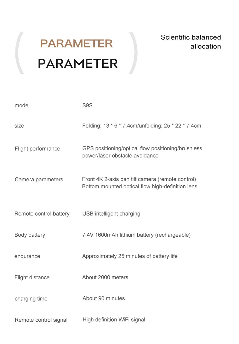 NEW S9S MAX MINI Drone 4K 2-Axis PTZ HD Dual Camera Laser Obstacle Avoidance Brushless Motor GPS 5G WIFI RC FPV Quadcopter Toys