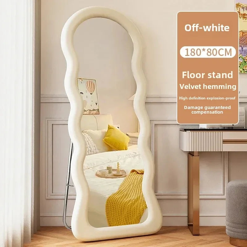 Art Modern Mirror Shower Traffic Art White Floor Korean Style Mirror Full Body Mirror Items Magnifying Espelhos Home Decorations