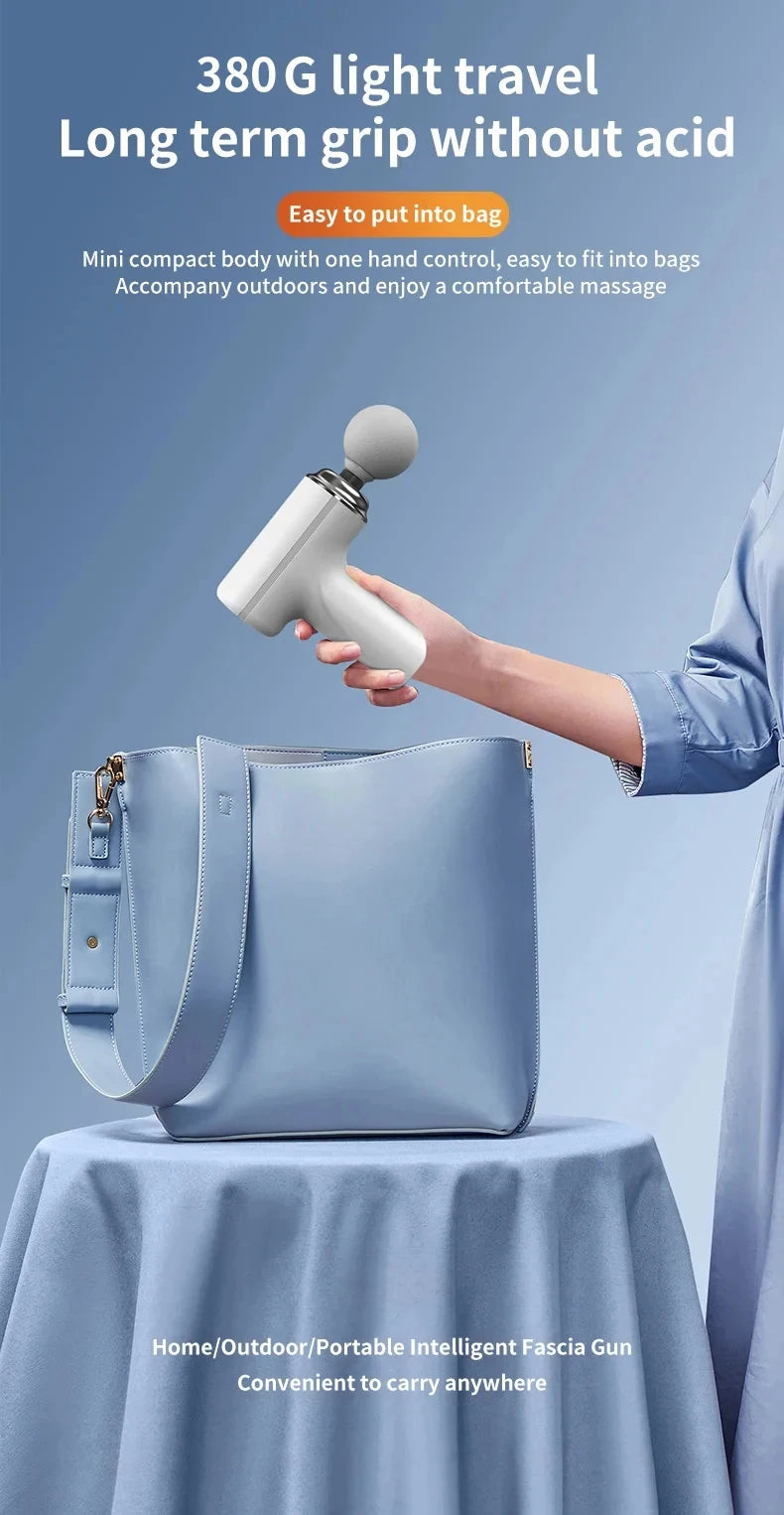 Portable Electric Massage Gun  with 4 Interchangeable Heads & LED Light for Full Body Relaxation Electric Massage Gun