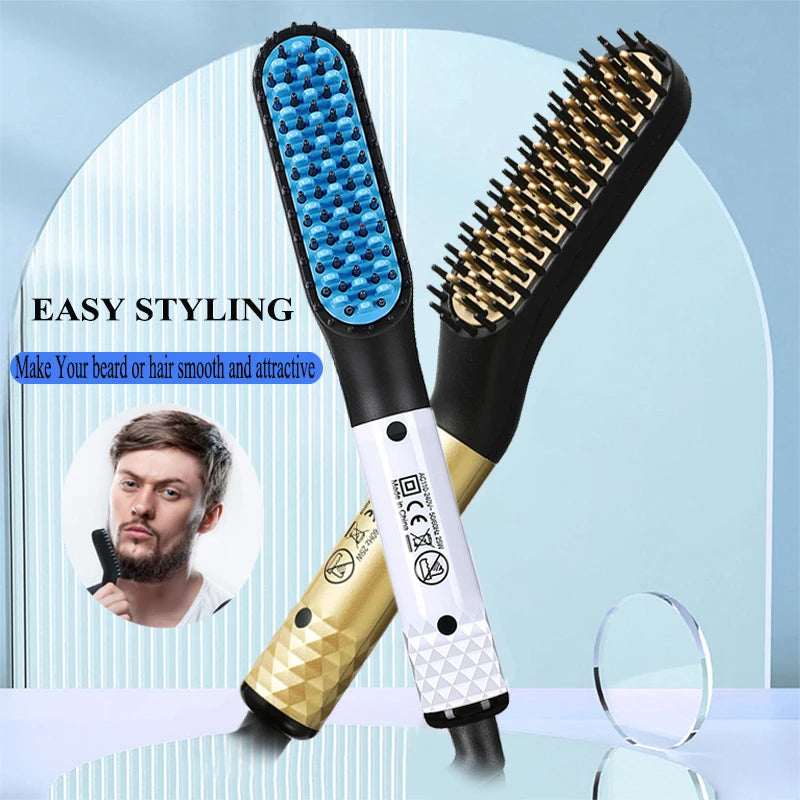Multifunctional Quick Hair Beard Straightener Men's Hair Straightening Flat Iron Heated Hair Comb Electric Men Hair Beard Styler