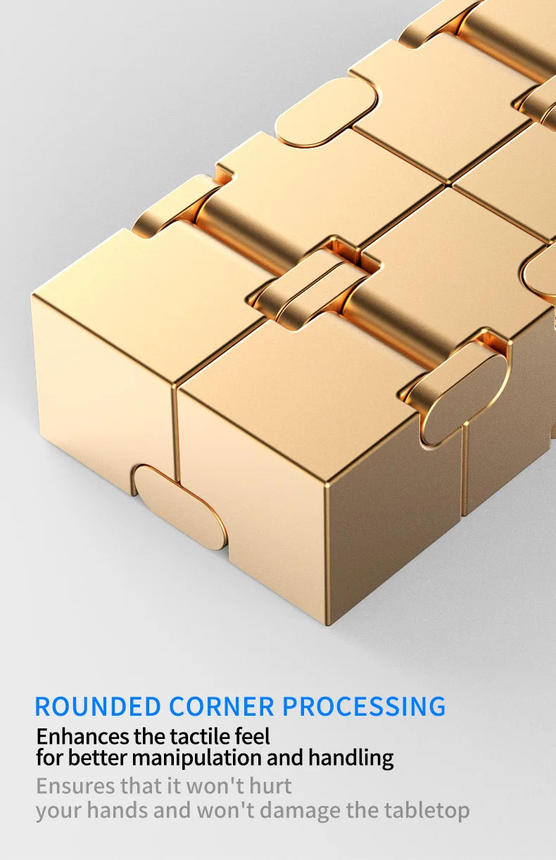 Upgraded Fashion Metal Cube - Anti-Anxiety Decompression Toy, Brain Teaser Game for ADHD, Creative Office Desk Gadget fidget toy