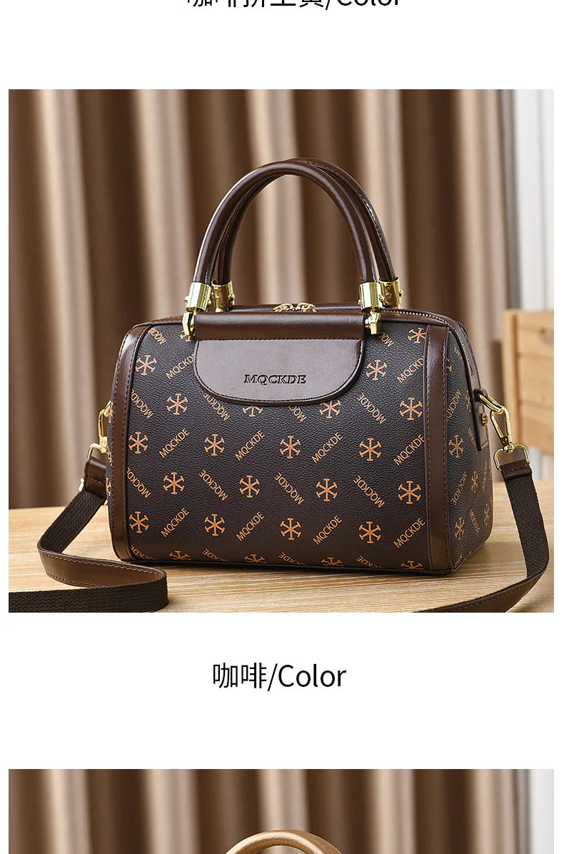 2024 Fashion New Boston Pillow Bag Soft Leather Women's Handbag Versatile Classic Shoulder Bag Large Capacity Crossbody Bag