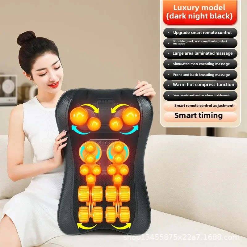 Full Body Hot Compress Massage Cushion Household Five-in-one Multi-part Massage Pad Intelligent Remote Control